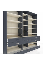 Hyperion Dolap 19 Raflı 8 Çekmeceli 220x44x243 - S553M020V14B