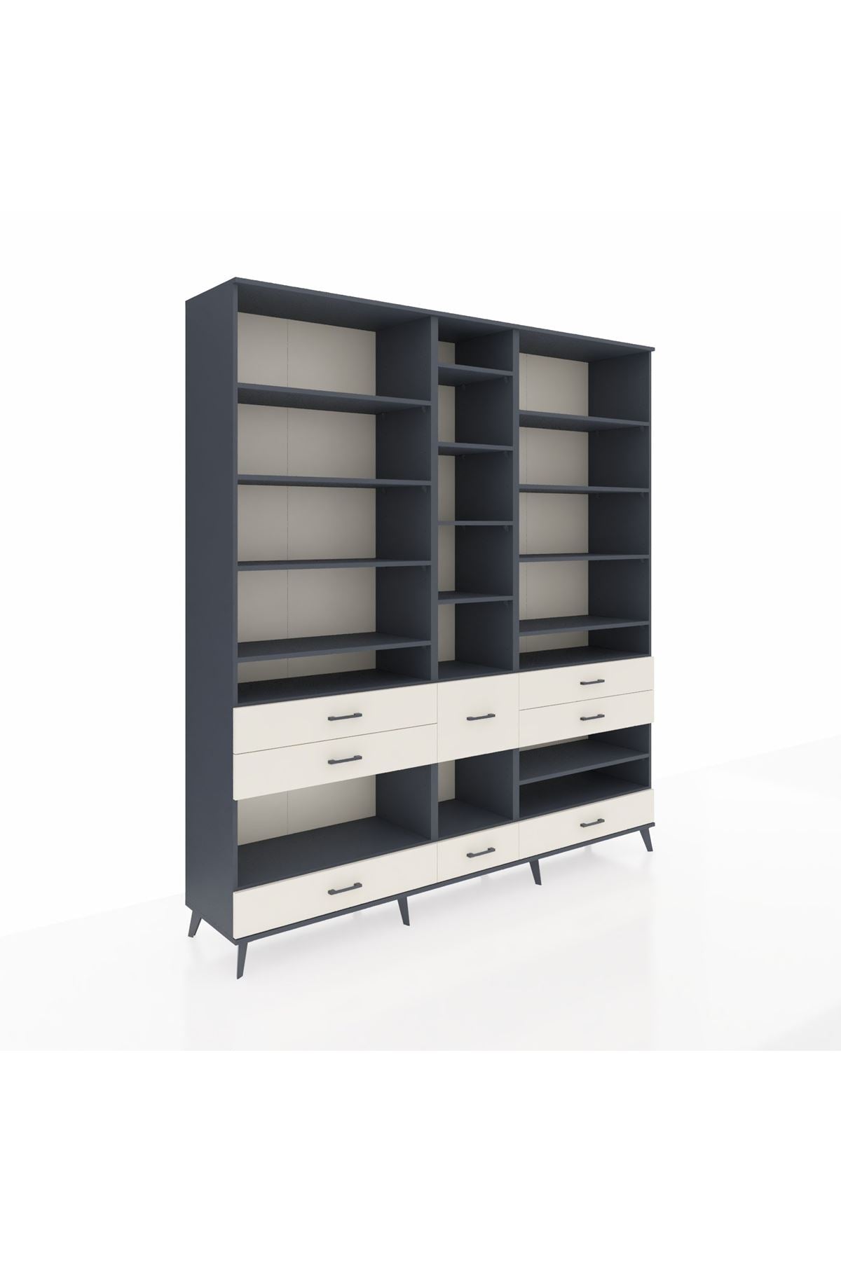 Hyperion Dolap 19 Raflı 8 Çekmeceli 220x44x243 - S553M020V16B