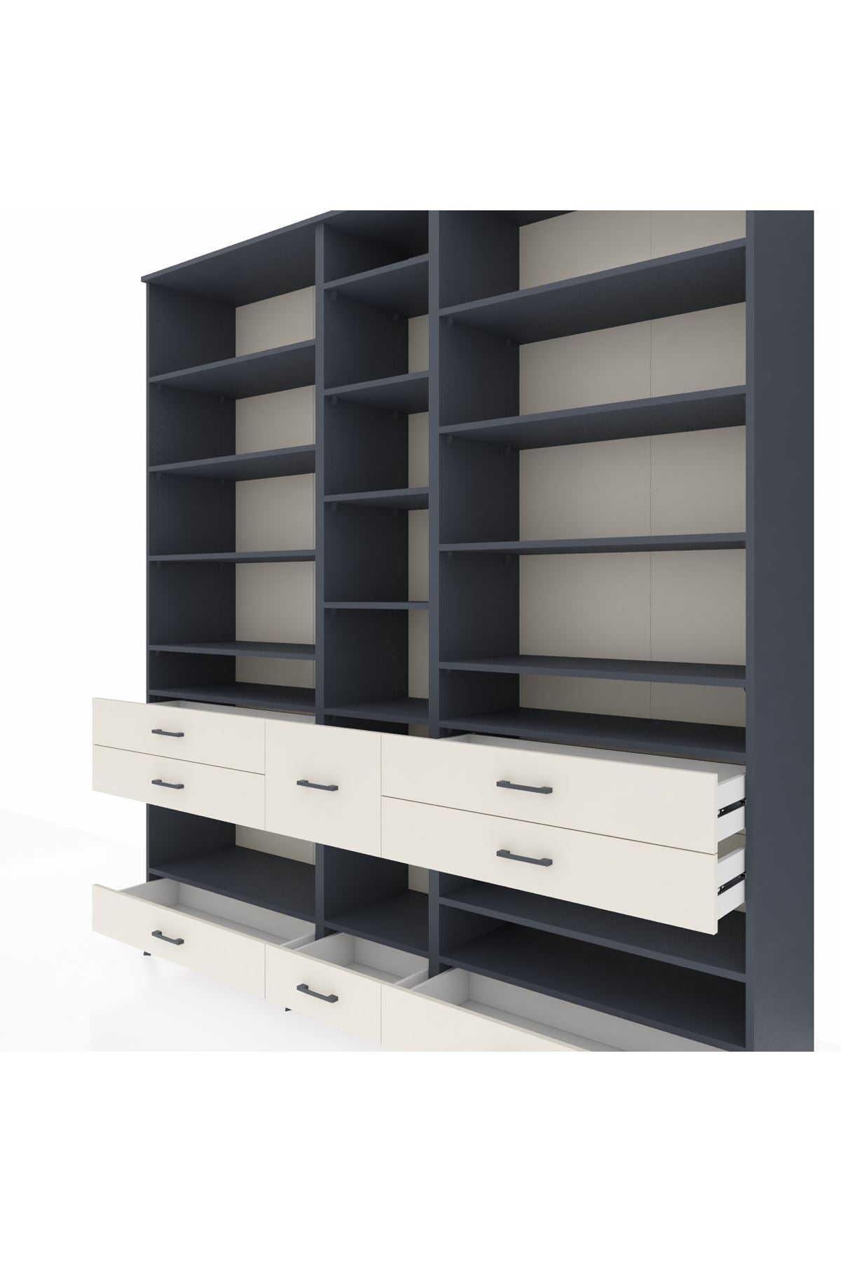 Hyperion Dolap 19 Raflı 8 Çekmeceli 220x44x243 - S553M020V16B