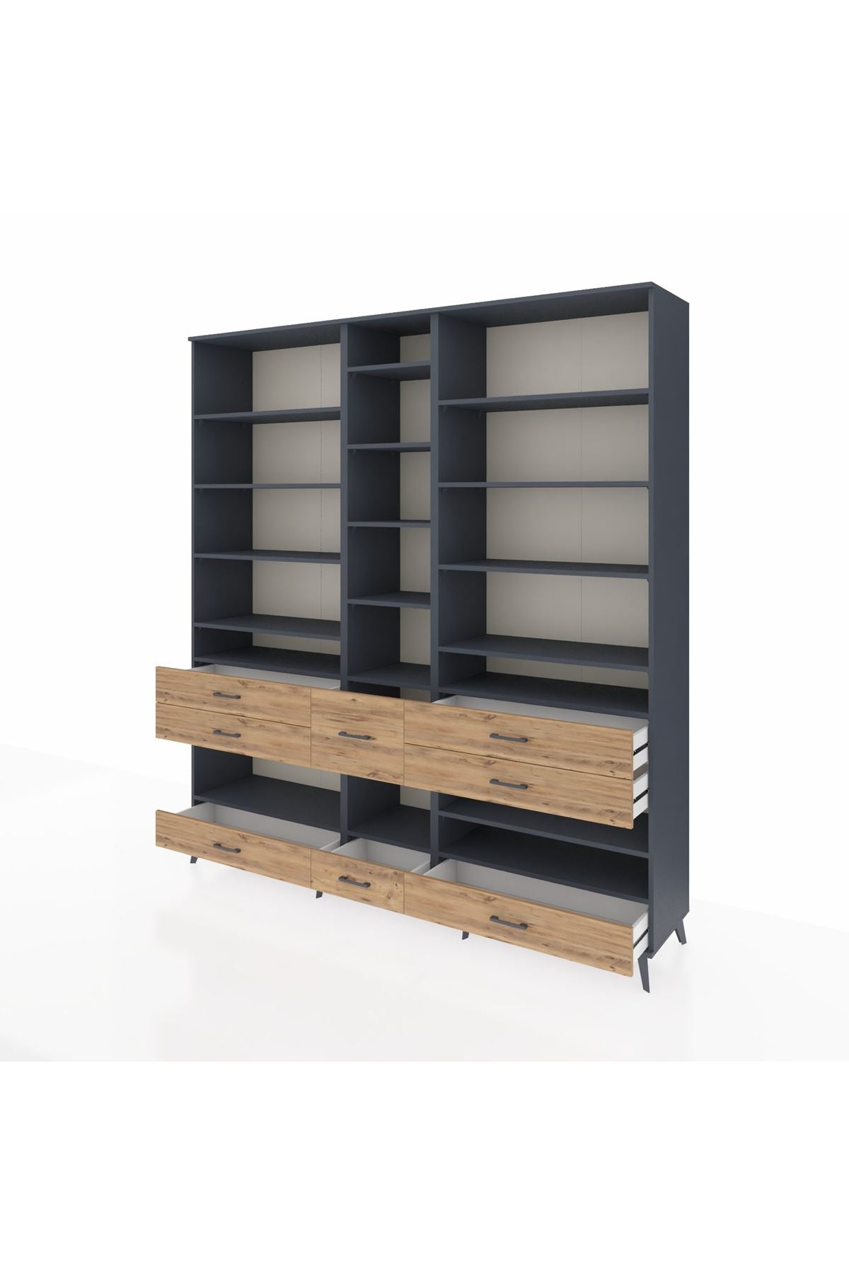 Hyperion Dolap 19 Raflı 8 Çekmeceli 220x44x243 - S553M020V18B