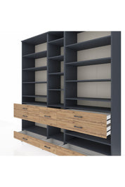 Hyperion Dolap 19 Raflı 8 Çekmeceli 220x44x243 - S553M020V18B