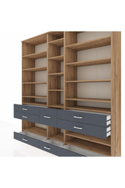 Hyperion Dolap 19 Raflı 8 Çekmeceli 220x44x243 - S553M020V20B
