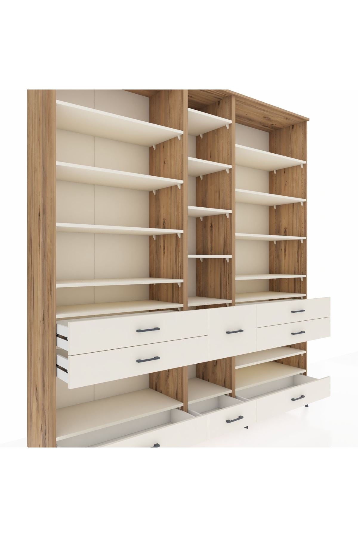 Hyperion Dolap 19 Raflı 8 Çekmeceli 220x44x243 - S553M020V22B