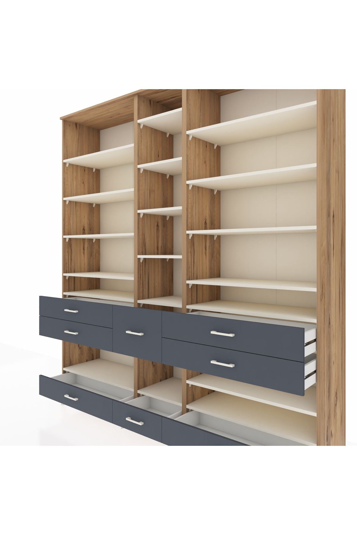 Hyperion Dolap 19 Raflı 8 Çekmeceli 220x44x243 - S553M020V23B