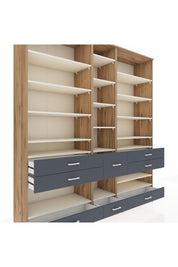 Hyperion Dolap 19 Raflı 8 Çekmeceli 220x44x243 - S553M020V23B