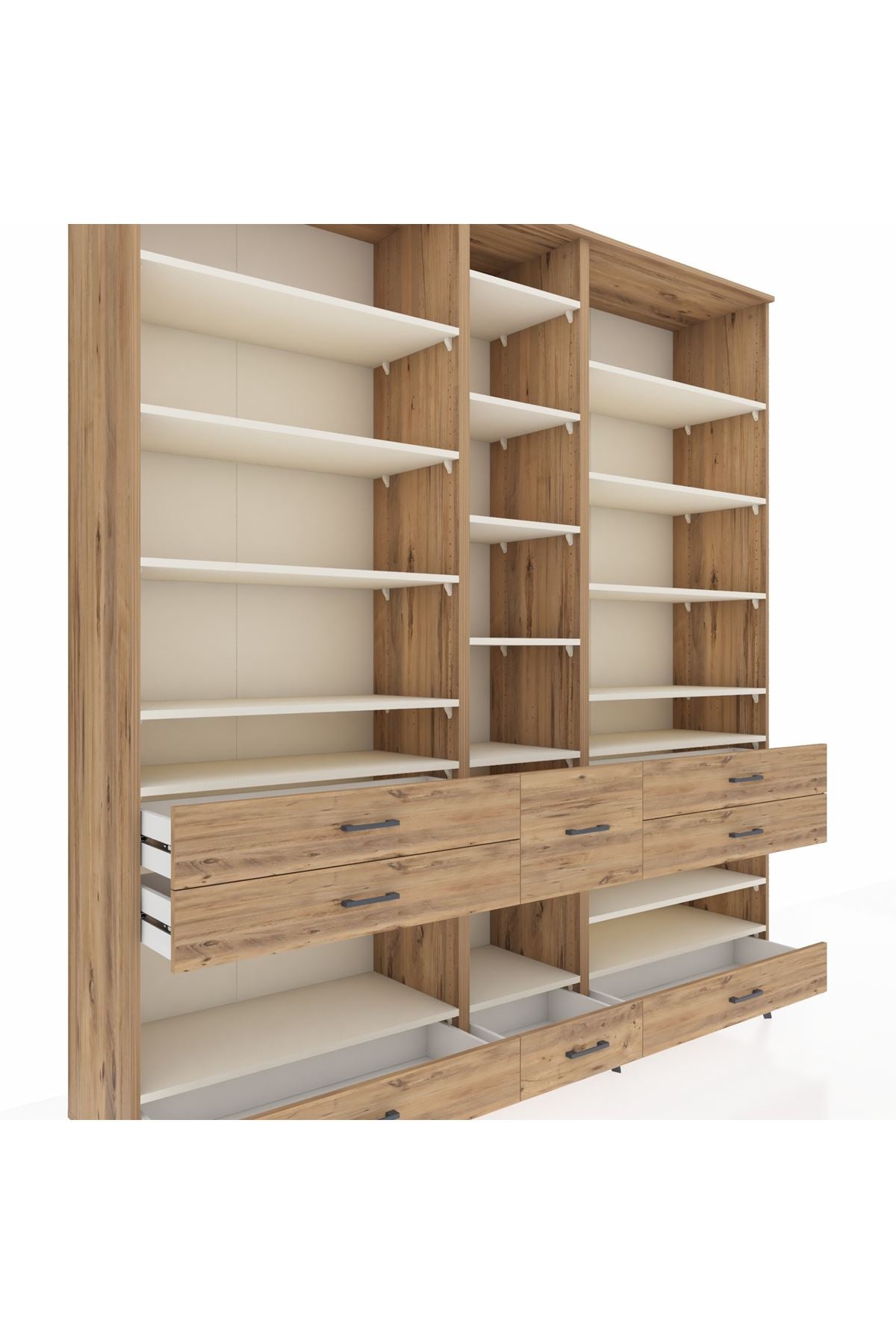 Hyperion Dolap 19 Raflı 8 Çekmeceli 220x44x243 - S553M020V24B