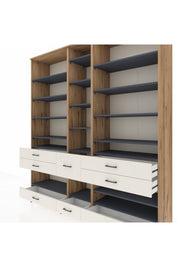 Hyperion Dolap 19 Raflı 8 Çekmeceli 220x44x243 - S553M020V25B