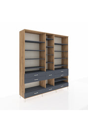 Hyperion Dolap 19 Raflı 8 Çekmeceli 220x44x243 - S553M020V26B