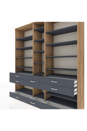 Hyperion Dolap 19 Raflı 8 Çekmeceli 220x44x243 - S553M020V26B