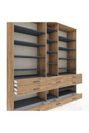 Hyperion Dolap 19 Raflı 8 Çekmeceli 220x44x243 - S553M020V27B