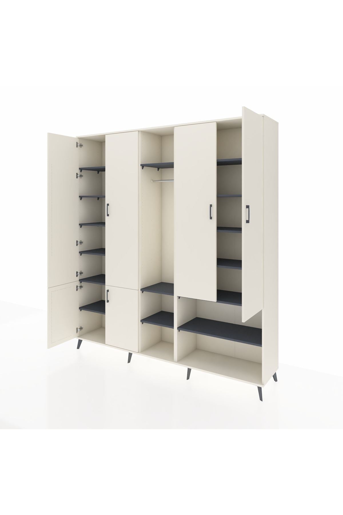 Hyperion Dolap 15 Raflı 5 Kapaklı Tek Askılı 220x44x243 - S553M021V05B