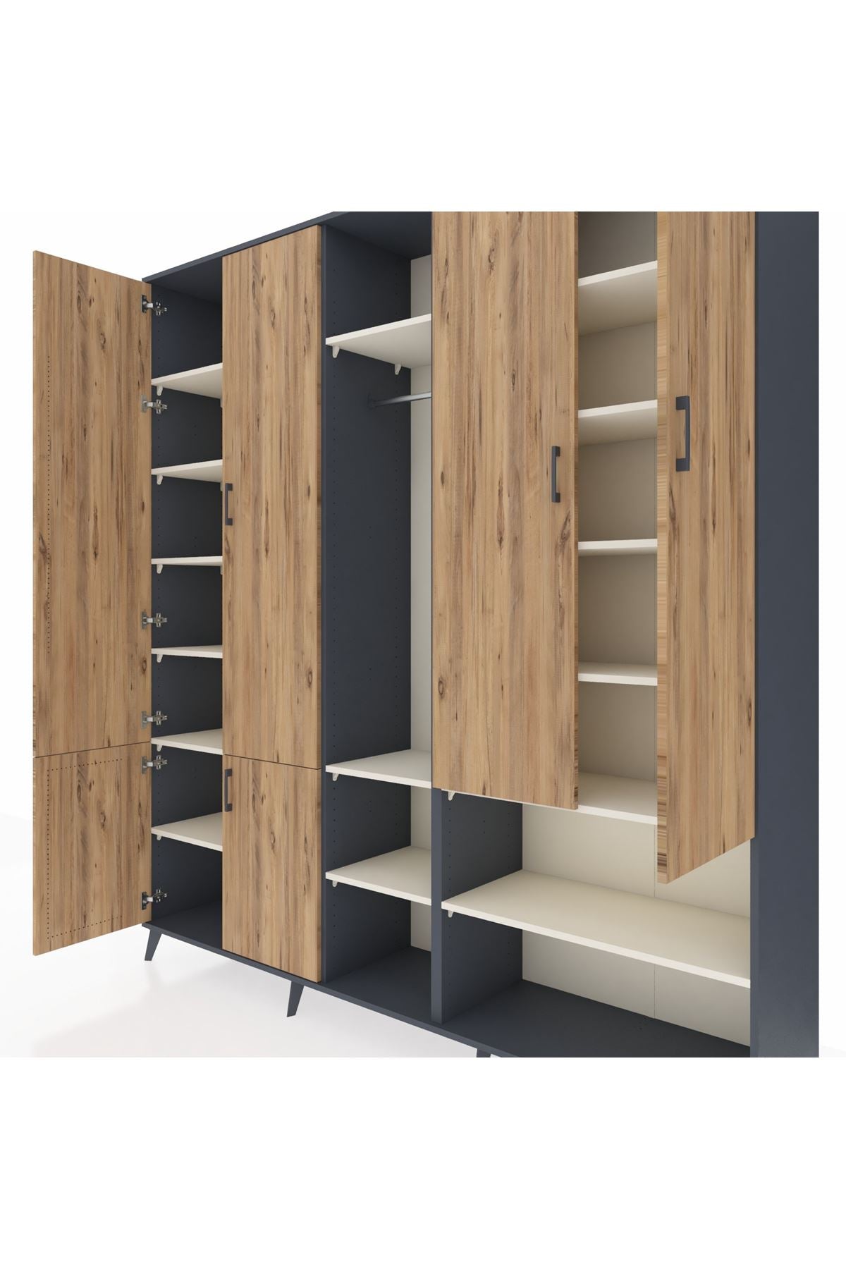 Hyperion Dolap 15 Raflı 5 Kapaklı Tek Askılı 220x44x243 - S553M021V10B