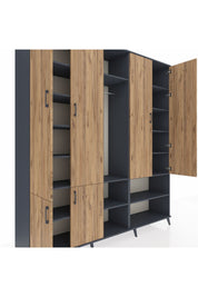 Hyperion Dolap 15 Raflı 5 Kapaklı Tek Askılı 220x44x243 - S553M021V11B