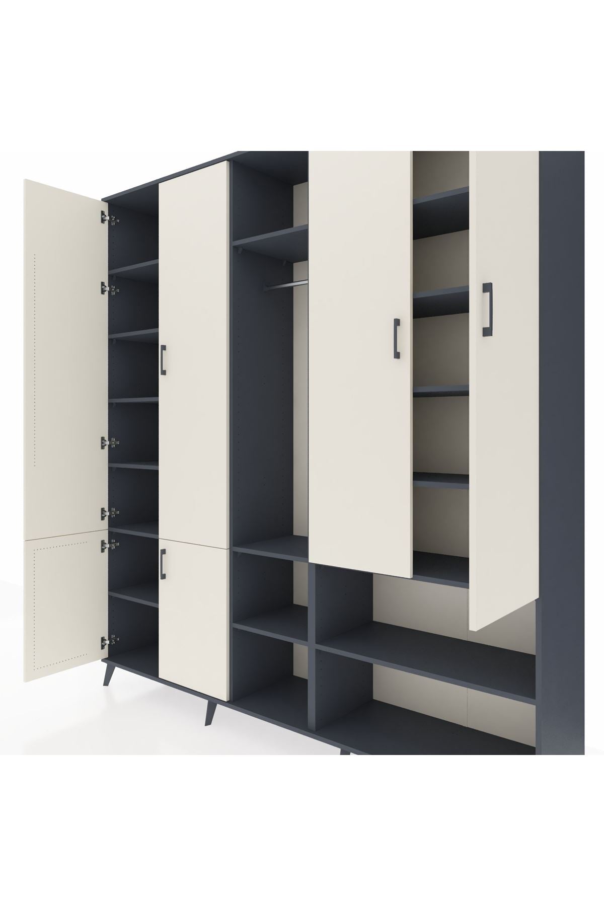 Hyperion Dolap 15 Raflı 5 Kapaklı Tek Askılı 220x44x243 - S553M021V14B