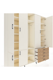 Hyperion Dolap 14 Raflı 4 Çekmeceli Tek Askılı 220x44x243 - S553M022V06B