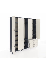 Hyperion Dolap 14 Raflı 4 Çekmeceli Tek Askılı 220x44x243 - S553M022V13B