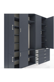 Hyperion Dolap 14 Raflı 4 Çekmeceli Tek Askılı 220x44x243 - S553M022V17B