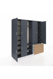 Hyperion Dolap 14 Raflı 4 Çekmeceli Tek Askılı 220x44x243 - S553M022V18B