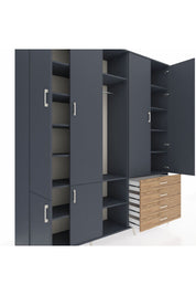 Hyperion Dolap 14 Raflı 4 Çekmeceli Tek Askılı 220x44x243 - S553M022V18B