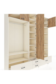 Hyperion Dolap 18 Raflı 4 Çekmeceli Tek Askılı 220x44x243 - S553M024V01B