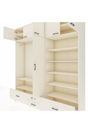 Hyperion Dolap 18 Raflı 4 Çekmeceli Tek Askılı 220x44x243 - S553M024V04B