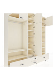 Hyperion Dolap 18 Raflı 4 Çekmeceli Tek Askılı 220x44x243 - S553M024V04B
