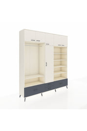 Hyperion Dolap 18 Raflı 4 Çekmeceli Tek Askılı 220x44x243 - S553M024V05B