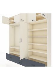 Hyperion Dolap 18 Raflı 4 Çekmeceli Tek Askılı 220x44x243 - S553M024V05B