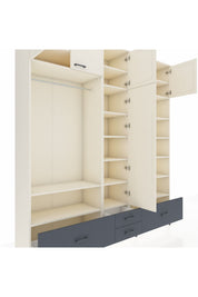 Hyperion Dolap 18 Raflı 4 Çekmeceli Tek Askılı 220x44x243 - S553M024V05B