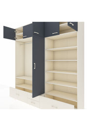 Hyperion Dolap 18 Raflı 4 Çekmeceli Tek Askılı 220x44x243 - S553M024V07B