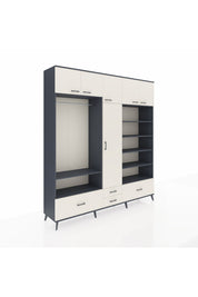Hyperion Dolap 18 Raflı 4 Çekmeceli Tek Askılı 220x44x243 - S553M024V13B