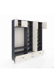 Hyperion Dolap 18 Raflı 4 Çekmeceli Tek Askılı 220x44x243 - S553M024V13B