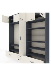 Hyperion Dolap 18 Raflı 4 Çekmeceli Tek Askılı 220x44x243 - S553M024V13B