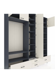 Hyperion Dolap 18 Raflı 4 Çekmeceli Tek Askılı 220x44x243 - S553M024V13B