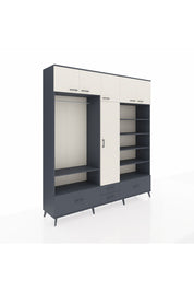 Hyperion Dolap 18 Raflı 4 Çekmeceli Tek Askılı 220x44x243 - S553M024V14B