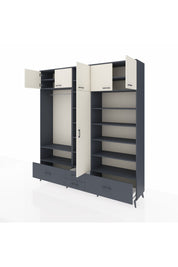 Hyperion Dolap 18 Raflı 4 Çekmeceli Tek Askılı 220x44x243 - S553M024V14B