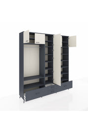 Hyperion Dolap 18 Raflı 4 Çekmeceli Tek Askılı 220x44x243 - S553M024V14B