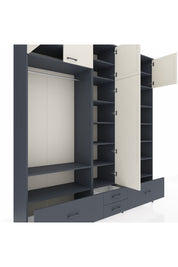 Hyperion Dolap 18 Raflı 4 Çekmeceli Tek Askılı 220x44x243 - S553M024V14B