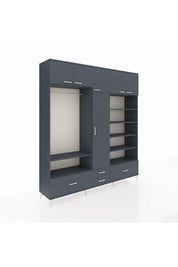 Hyperion Dolap 18 Raflı 4 Çekmeceli Tek Askılı 220x44x243 - S553M024V17B