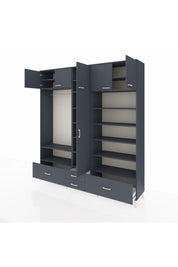 Hyperion Dolap 18 Raflı 4 Çekmeceli Tek Askılı 220x44x243 - S553M024V17B
