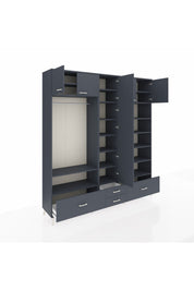 Hyperion Dolap 18 Raflı 4 Çekmeceli Tek Askılı 220x44x243 - S553M024V17B