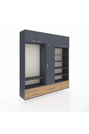 Hyperion Dolap 18 Raflı 4 Çekmeceli Tek Askılı 220x44x243 - S553M024V18B