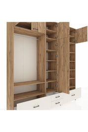 Hyperion Dolap 18 Raflı 4 Çekmeceli Tek Askılı 220x44x243 - S553M024V19B