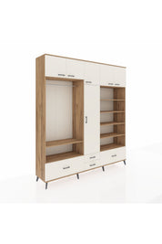 Hyperion Dolap 18 Raflı 4 Çekmeceli Tek Askılı 220x44x243 - S553M024V22B