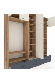 Hyperion Dolap 18 Raflı 4 Çekmeceli Tek Askılı 220x44x243 - S553M024V23B