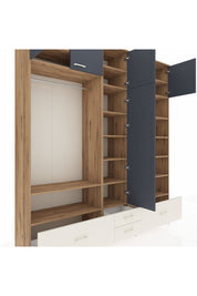 Hyperion Dolap 18 Raflı 4 Çekmeceli Tek Askılı 220x44x243 - S553M024V25B