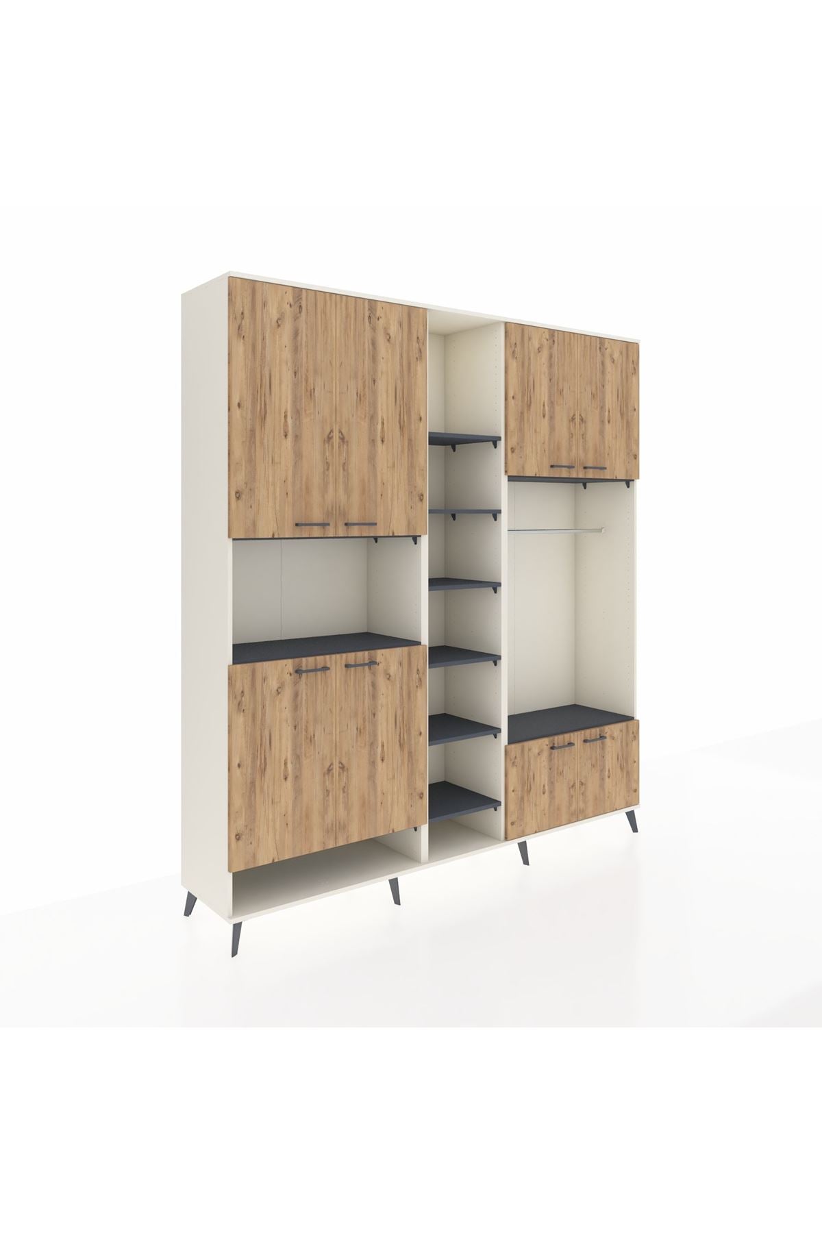 Hyperion Dolap 18 Raflı 8 Kapaklı Tek Askılı 220x44x243 - S553M025V02B