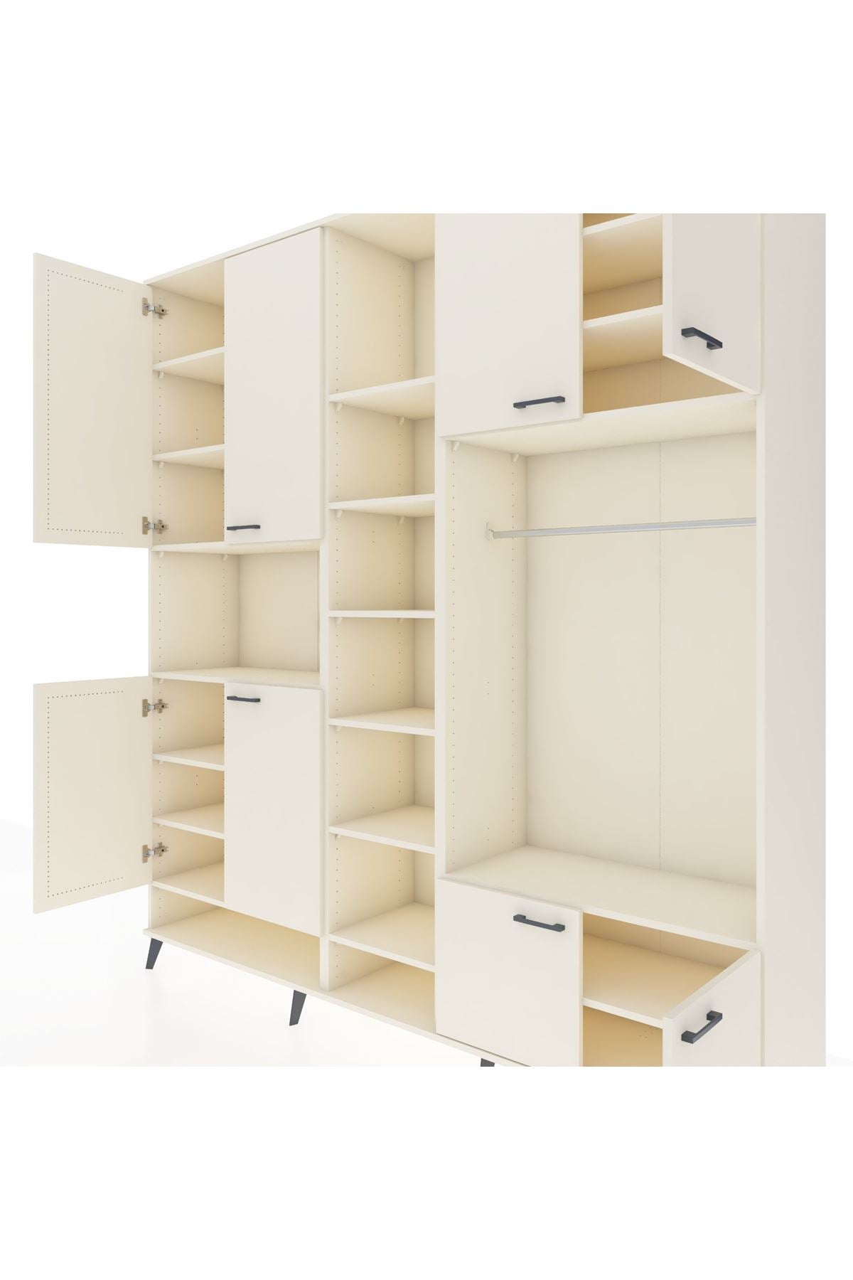 Hyperion Dolap 18 Raflı 8 Kapaklı Tek Askılı 220x44x243 - S553M025V04B