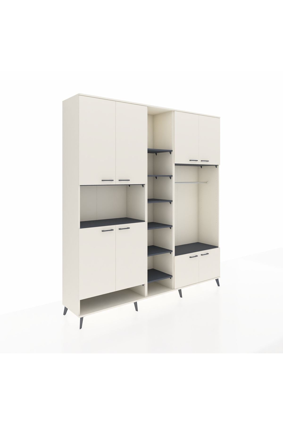 Hyperion Dolap 18 Raflı 8 Kapaklı Tek Askılı 220x44x243 - S553M025V05B
