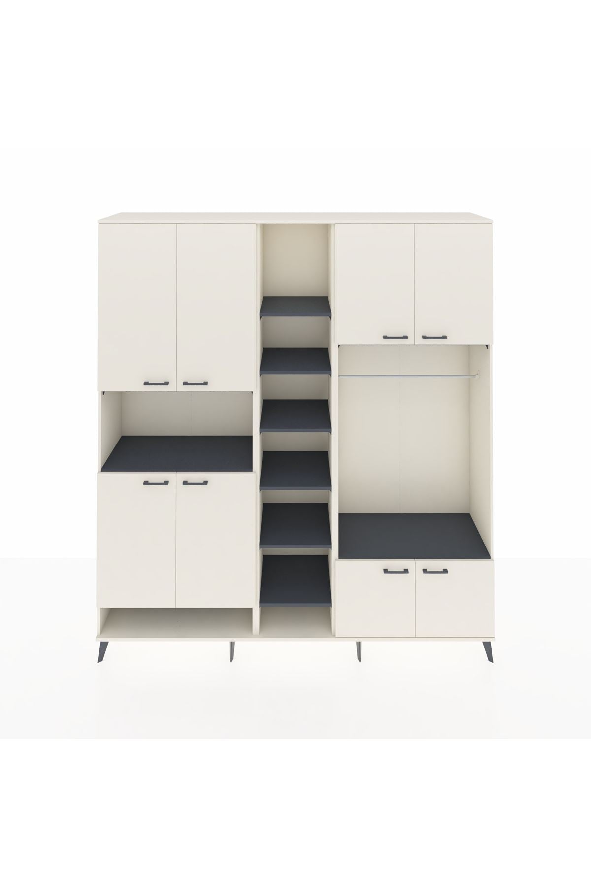 Hyperion Dolap 18 Raflı 8 Kapaklı Tek Askılı 220x44x243 - S553M025V05B